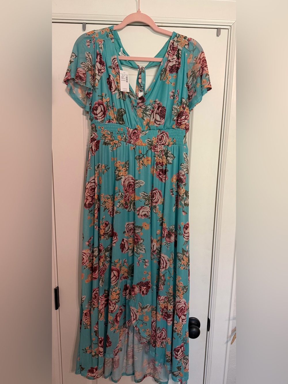 Maurices Teal Floral Maxi Dress
